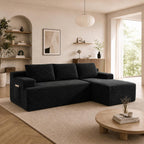 Couch Comfy Sectional Couches for Living Room,U Shaped Modular Cloud Couch Sofa, Minimalist Modular Sectional Sofa with Deep Seat (Black, 96" L Shaped with Right Facing Chaise)
