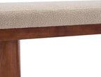 Christopher Knight Home 55" Chenille Upholstered Bench with Solid Rubber Wood Legs, Modern Farmhouse Bedroom Bench, Padded Entryway Bench Seat, Dining Bench for Living Room End of Bed, Light Brown
