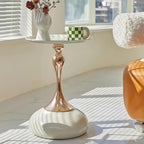 Coffee Table Living Room Metal Moving knickknacks Bedroom nightstand Sofa Side Several Balconies Round Table Italian-Style Telephone Table (White)