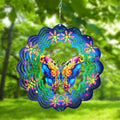 Metal Wind Spinners 3D Hanging Butterfly Wind Spinner 10Inch Metal Wind Spinners for Outdoor&Indoor Decor, Yard Art, Garden Decoration, Blue