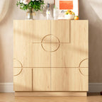 LVSOMT Sideboard Buffet Cabinet with Storage, Modern Accent Cabinet with Doors and Adjustable Shelve, 33" Wood Coffee Bar Cabinet for Kitchen, Entryway, Living Room, Wood