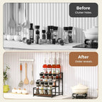Coffee Syrup Rack Organizer, 3 Tier 12 Bottles Holder Stand for Coffee Bar | Coffee Syrup Liquor Bottle Display Shelf Bar Shelf Stand Countertop Rack for Syrup, Wine, Spice