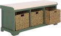 SAFAVIEH Furniture - Lonan Storage Bench - Dusty Green - Solid Wood - Farmhouse Lift-Top Design - Ideal for Entryway, Living Room, Hallway, 18" Seat Height (AMH5733J)