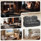 Power Loveseat Recliner Sofa with Console, Wall Hugger Reclining Loveseat with Reading Light, Home Theater Seating with LED Lights, Zero Gravity Recliner Couch for RV Couch and Living Room