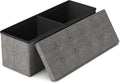 GLAXYFUR 43 Inches Folding Storage Ottoman Bench, Storage Chest, Grey