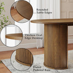 Oval Rectangular Dining Table for 4-8 People,70.87" Long Kitchen Table with Large Tabletop Wood Dinner Table Conference Meeting Table for Dining Room Living Room Kitchen,Brown