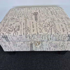 Linen Upholstered Storage Ottoman