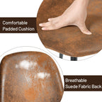 FurnitureR Dining Chairs Set of 6, Faux Suede Upholstered Kitchen & Dining Room Chairs with Metal Legs, Comfortable Mid-Back Side Chairs for Holiday Hosting & Everyday Use, Brown