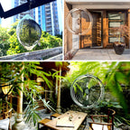 Hanging Wind Spinner Outdoor Metal Decorations, Silver Wind Spinners for Yard and Garden,3D Mirror Stainless Steel Wind Sculptur Chime Indoor Outdoor Garden Decoration Worth Gift （Round）