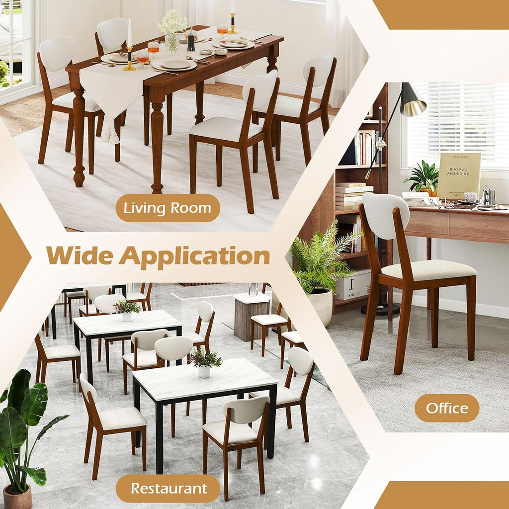 Giantex Sherpa Dining Chairs Set of 4, Modern Kitchen Chair w/Rubber Wood Legs, Padded Seat & Backrest, Armless Accent Side Chairs for Living Room, Dining Room, Restaurant