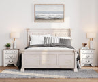 WAMPAT Farmhouse Nightstands Set of 2, 20.5 Inch End Table with Charging Station, Wooden Side Table with 3 Drawers, White End Table Side Table for Bedroom, Living Room, Sofa, Couch, Office