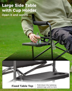 KingCamp Director Chair – Heavy Duty 400lb Capacity Camping Chair with Side Table Storage Pocket, Foldable for Big & Tall Adults, Padded Seat & Armrests, for Tailgating Sports Backyard Fishing, Red
