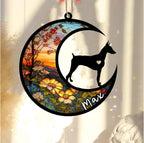 Personalized Dog Memorial, Custom Name Doberman Pinscher Cropped Ears Dog Christmas Ornament, Custom Breeds, Pet Loss Light Catcher, Gifts for Lovers Loss of Pet Sympathy on Mothers Day Christmas