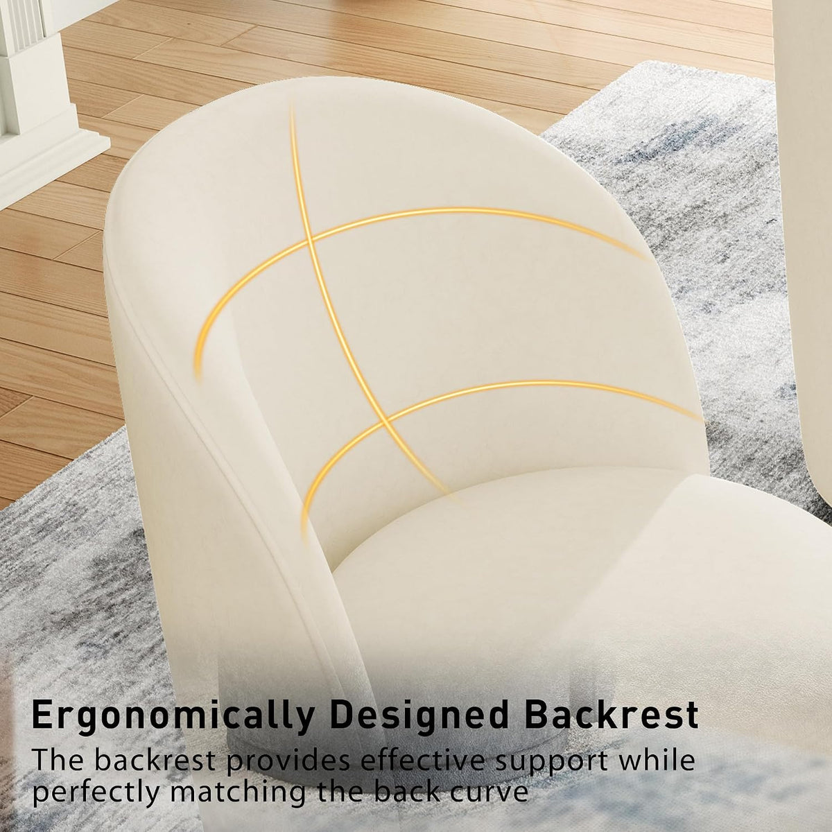 Swivel Barrel Dining Chairs, Upholstered Modern Accent Chair for Living Room, Bedroom, Makeup Vanity, Dining Room, Kitchen (Swivel Leather Cream, Set of 6)