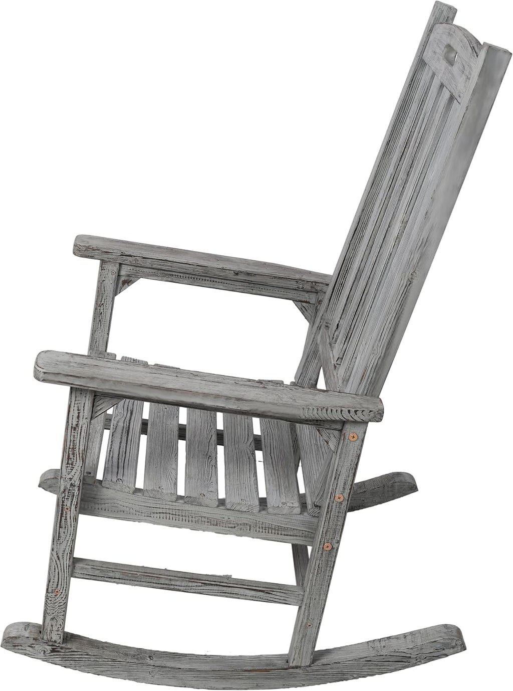 Oversized Wooden Porch Rocker Chair: Classic Fir Wood Design with 21-Inch Wide Seat & High Backrest - Smooth Rocking Motion for Indoor & Outdoor Use - Supports Up to 330 lbs