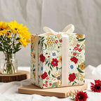 WRAPAHOLIC Floral Wrapping Paper Roll - Mini Roll - 17 Inch x 33 Feet - Wild Flower Wrapping Paper, Perfect for Girls Women Birthday, Wedding, Bridal Shower