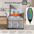 Power Recliner Chair with Heat & Massage, Electric Recliner for Elderly
