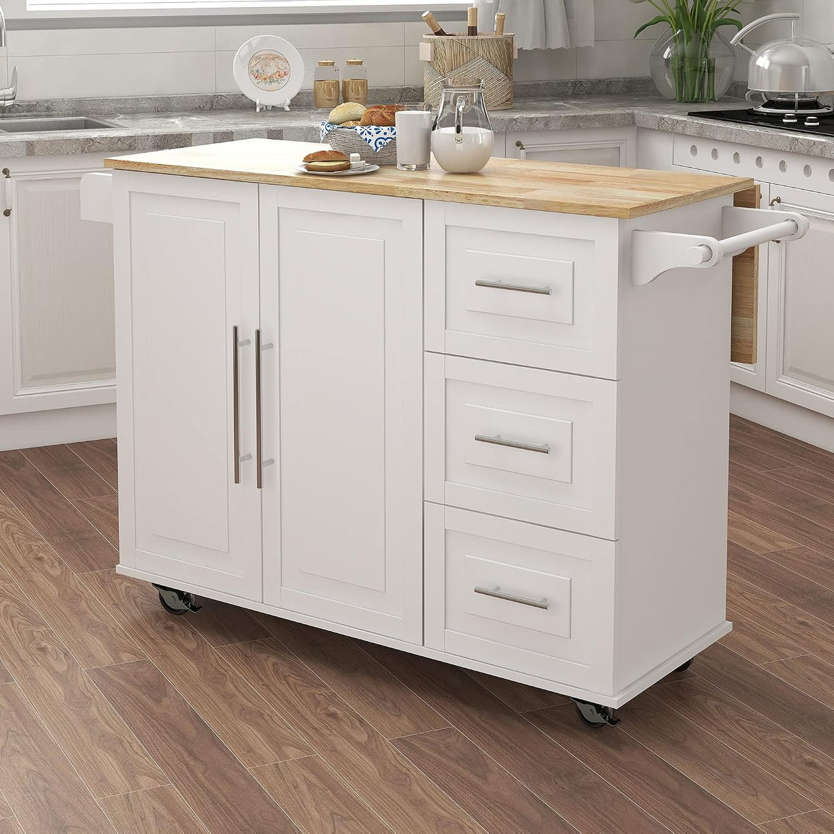 Kitchen Island with Extensible Table