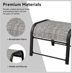Outdoor Patio Ottoman Set of 2 with Metal Frame, Textilene Fabric Small Seating, All Weather Foot Stool Stackable Resistant for Outdoor Foot Rest for Furniture Patio Garden Pool(2, Black)