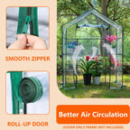 Greenhouse Cover Replacement, 56×56×76 Inches PE Walk-in Greenhouse Cover for Gardening Plants w/Roll-Up Zipper Door, Waterproof Wind Rain Proof Frost Protection , Easy Assembly (No Frames Include)