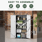 Greenvelly Metal Garage Storage Cabinet with Doors and Adjustable Shelves,72" Steel Lockable File Cabinet for Home Office,Garage,School(Black Grey,32" W x 16" D)