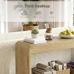 Farmhouse Entryway Table, 43.7" Console Table with Open Shelf | Sofa Table Behind Couch, Wooden Entry Table with Storage for Entrance, Entryway, Living Room, Hallway, Natural