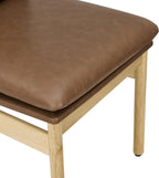 CHITA Dining Chairs Set of 2, Mid Century Modern Upholstered Kitchen Chairs with FSC-Certified Rubberwood Legs & Padded Seats,Saddle Brown