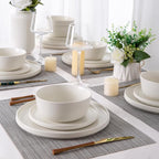 AmorArc Stoneware Dinnerware Sets for 6,Reactive Ceramic Plates and Bowls Set,Highly Chip and Crack Resistant | Dishwasher & Microwave Safe | Round Dishes Set Service for 6 (18pc)
