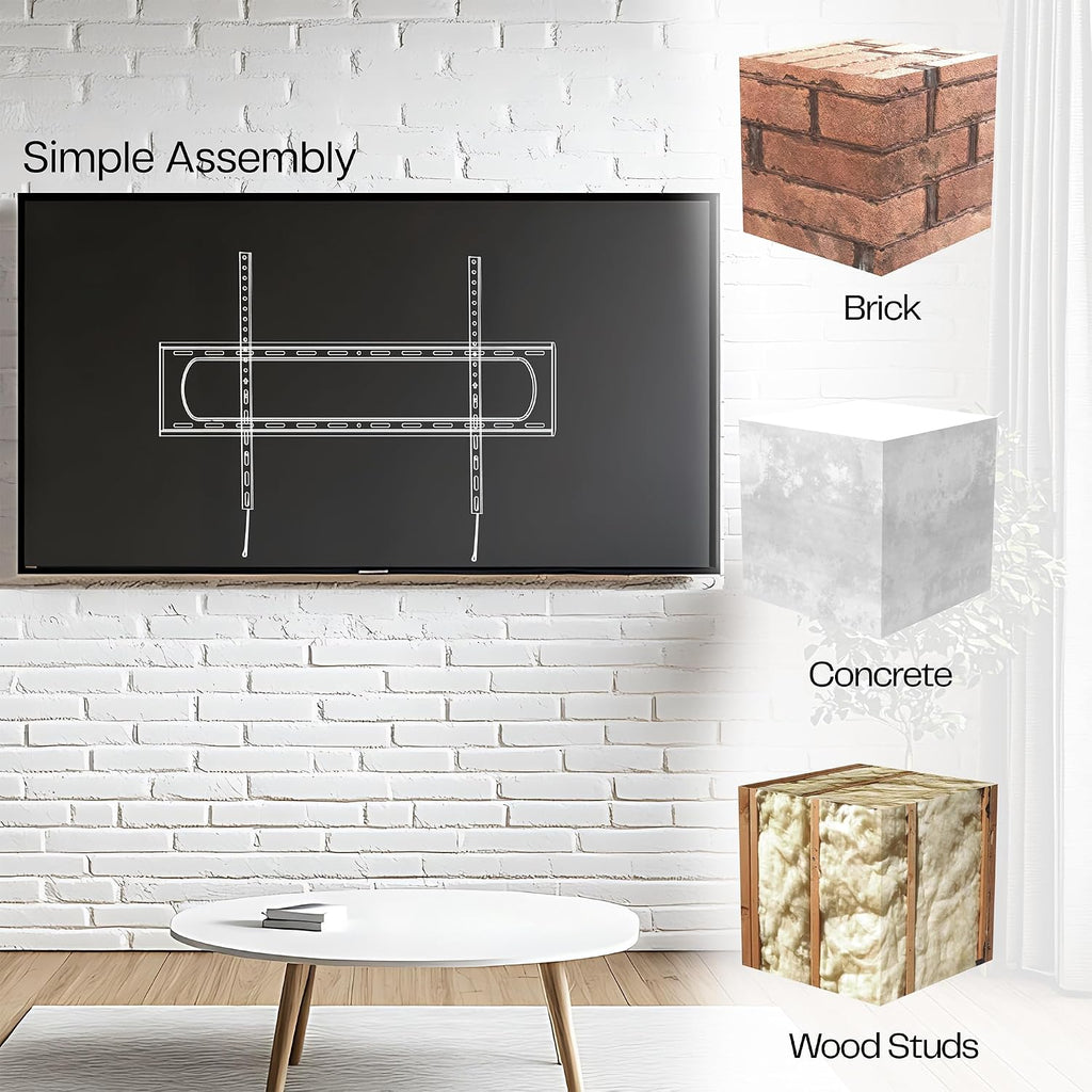 VIVO Black TV Wall Mount with Tilt for 60 to 120 inch Screens, MOUNT-VW120T | Heavy Duty Steel, Tilting TV Wall Bracket fits LCD LED Curved and Flat Panel Screens, Max VESA 900x600mm, Holds 264 lbs