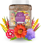 Bulk Wildflower Seed - Bird & Butterfly Garden Seed Mix | Bulk 300,000+ Annual & Perennial Flower Seeds for Planting - Attracts Hummingbirds & Butterfly | No Messy Bags or Packets | Bulk 1 Pound Jar