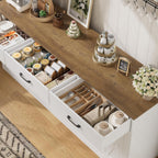 HOSTACK 71"W Farmhouse Kitchen Sideboard Buffet Cabinet with Storage, White
