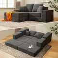 Cloud Modular Sectional Sofa, Comfy Couch for Living Room, Modern L-Shaped Couch with Reversible Chaise, Customizable Sleeper Sofa Bed with Non Slip, No Assembly & Deep Seat, Dark Grey