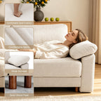 Oversized L Shaped Sectional Couch for Living Room, Extra Large Deep Seat Modular Sectional Sofa with Washable Covers, Modern Cloud Couch for Apartment, Bedroom (Beige, L Shape 4 Seat)