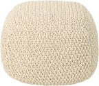 Christopher Knight Home Knox Knitted Cotton Pouf, Beige