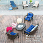 QILLOWAY Outdoor Chair Cushion for Patio Furniture, Waterproof Patio Cushions with Ties, Fade Resistant Replacement Pads for Outdoor Rocking Chairs,Royal Blue