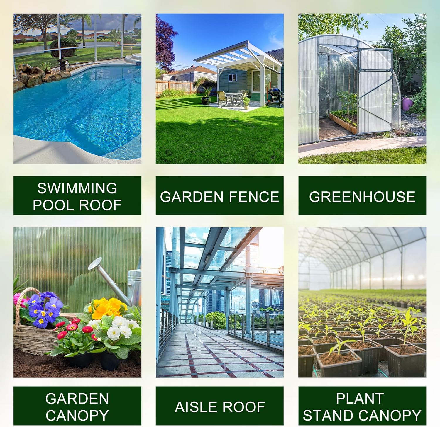 Tatuo 12 Pack 4' X 2' X 0.16'' Polycarbonate Greenhouse Panels Polycarbonate Sheets Twin-Wall Roof Panels Waterproof UV Protected Clear Corrugated Plastic Roofing for Greenhouse Replacement