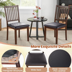 Giantex Wooden Dining Chairs Set of 4, Upholstered Kitchen Chairs w/Slat Back, Wear-Resistant PVC Leather, Rubber Wood Legs, Farmhouse Dining Side Chairs for Dining Room, Living Room, Espresso