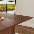 Rectangle Dining Table for 4-6, 78" Modern Dining Room Table with 2-Tier Storage Shelf Wood Rectangle Kitchen Dinner Furniture for Home, Dining Room