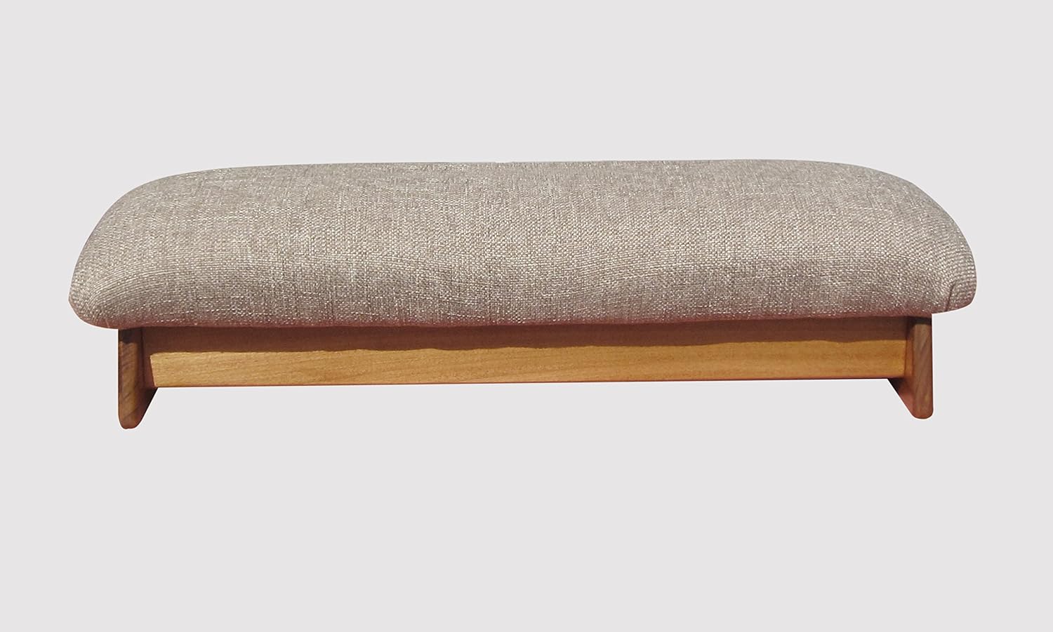 Padded Stability Bedside Foot Stool, Walnut Stain, 7" Tall (Made in The USA) (Desert Sand - 7" Walnut)