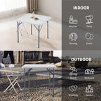 BOOSDEN 32 Inch Square Folding Table, Lightweight Card Table for Indoor Outdoor, Portable Utility Foldable Tables with Collapsible Legs, Plastic Table for Puzzles, Game, Crafting, Camping,Party,Picnic