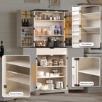 COSIEST 72'' Kitchen Pantry Cabinet, Tall Kitchen Storage Cabinet with Organizer, Drawer and Adjustable Shelves, Freestanding Cupboard, Storage Cabinets for Kitchen, Dining Room, Off White