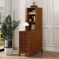 End Table with 3 Drawers and 2 Open Shelves, Walnut Finish Corner Table for Bedroom
