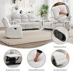 EBELLO Manual Living Room Furniture Reclining Couch Set, Soft Fabric Loveseat Recliner Sofa for Meeting Room, Overstuffed Backrest and Armrest (Loveseat)