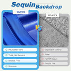10x10 Wrinkle Free Royal Blue Sequin Backdrop Curtain for Parties-Thick Not Fall-Off Glitter Backdrop Drapes-2 Panels 5x10ft Shimmer Photo Back Drop Cloth for Wedding Birthday Photography Background