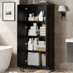 GarveeHome Tall Kitchen Pantry Cabinet, 60 in Storage Cabinet with 2 Doors and Adjustable Shelves, Freestanding Large Utility Storage Cupboard for Dining Room, Bathroom, Living Room, Black