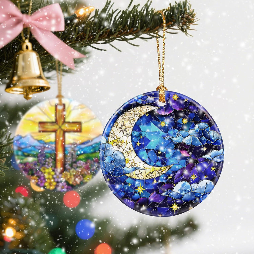 Christmas Ornament, Christmas Decoration, Ceramic-Style Night Sky Ornament, Heirloom Keepsakes, Holiday Ornaments, Holiday Presents, Unique Xmas Gifts, Gift Exchange Ornaments, Gift Idea