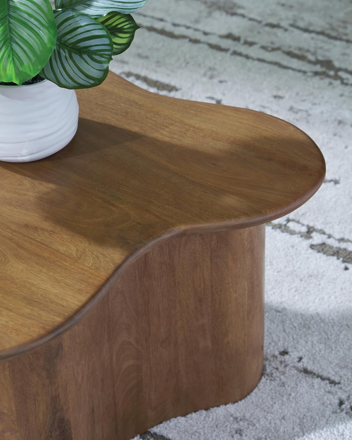 Signature Design by Ashley Solid Mango Wood Nesting Coffee Table Set of 2 | Solid mango wood, Organic modern pedestal tables, Living room use, Abeford Series