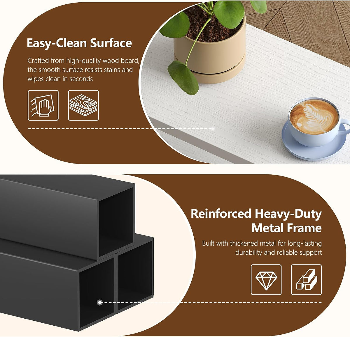 Heybly Small Narrow Side Table for Small Space, Thin Bedside Table, Skinny End Table, Slim Sofa Table, 26.4" Tall Nightstand, Couch Table for Living Room, Bedroom, Study, Balcony, White, HET006WT1