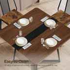 YATINEY Dining Table, 29.5'' Kitchen Table, Dining Room Table with Wine Rack, Versatile Small Dining Table, Easy Assembly, for Restaurant, Cafe, Apartment, Black and Walnut CZ02BH