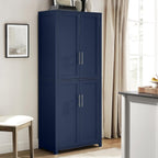 Crosley Furniture Savannah Tall Pantry Storage Cabinet with Shelves, Kitchen, Dining, or Laundry Room, Navy